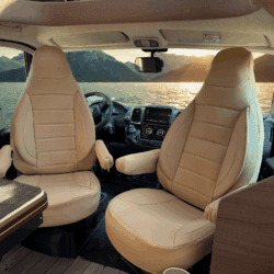 Stoelhoezen voor Fiat Ducato camper | Met armleuning hoezen | Met armleuning hoezen | CBS102 | Beige